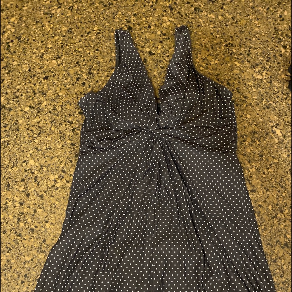 MiracleSuit black and white polka dot swim dress size 14